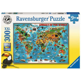Rompecabezas Ravensburger Mapa Animales Del Mundo 300 Piezas