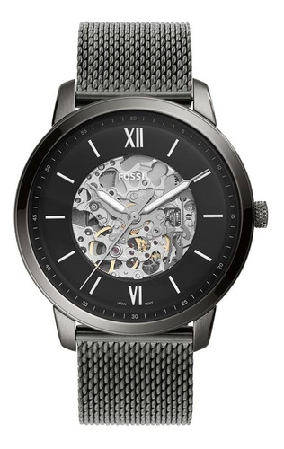 Reloj Hombre Fossil Me3185 Automático Pulso Negro En Acero