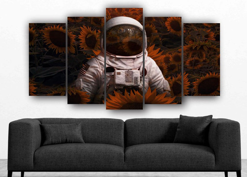 Cuadro Decorativo Astronauta Espacio Set De 5 Cuadros - 03