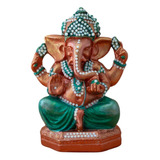 Ganesha De Yeso Pintado A Mano 