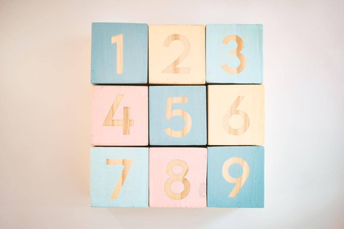 Cubos Set Números Madera Montessori Juego Aprendizaje Bebé