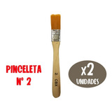 Kit De 2  Pinceletas N° 2 De Cerda Sintética Brocha  Anchos