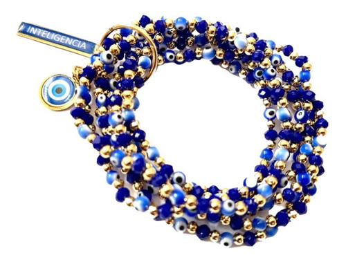 Pulsera Ojo Turco En Chapa De Oro 14k Bisutería 2 Pzs+envio