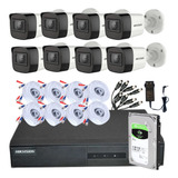 Kit 8 Camaras Hikvision Hd 2mpx Dvr 8ch Disco 1t Ideal Hogar