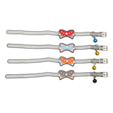 Pack 4 Collar Para Mascota  Patrón De Bowknot Reflectante