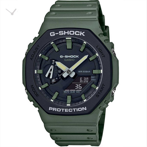 Relógio Casio G-shock Ga-2110 Pulseira Verde Militar