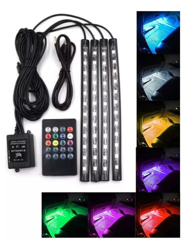 Strobo Automotivo Luz Led Neon Interno Rgb Ritmo Música App