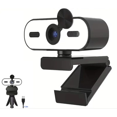 ANBOLM Cámara Web 2K Webcam 1080P Full HD 30fps Con Micrófono Luz Led Incluye Trípode 360° Web Cam Con Funda De Privacidad Plug-and-play USB Camara Para video conferencias, Inicio,oficina | MercadoLibre
