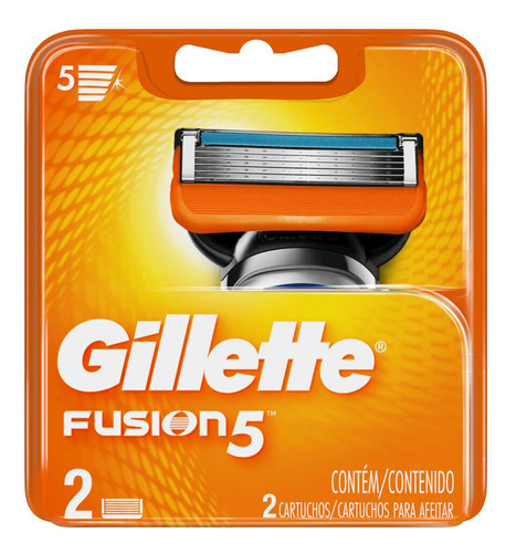 Carga Gillette Fusion 5 C/ 2 Unidades