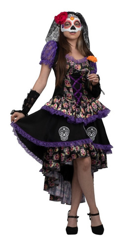 Disfraz Vestido Catrina Dia De Muertos Halloween Terror 