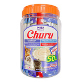 Churu Snack Para Gato Inaba Bote Con 50 Pzas Sabores Mixtos