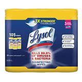 Lysol 82159 Toallitas Desinfectantes, 7 X 8, Flor De Limón Y