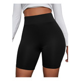 Short Licra Biker Casual Deportivo Cintura Alta Mujer Negro