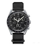 Reloj Unisex Seger 1982 Original Moonswatch Elegante Sport Malla Negro-gris Claro