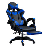 Silla De Escritorio Titano Tt-sgcrp Gamer Ergonómica  Negra Y Azul Con Tapizado De Pvc