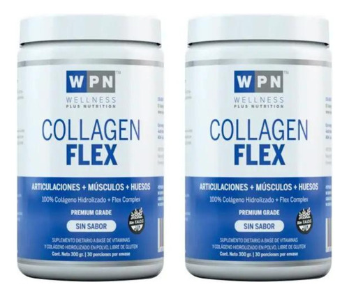  Combo X2 Wpn Colágeno Flex Huesos Y Articulaciones 300g