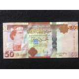 Cedula Rara Libia 50 Dinar Muamar Kadafi
