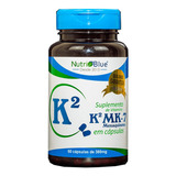Vitamina K2 Mk7 380mg 60 Caps Nutriblue Sabor Sem Sabor