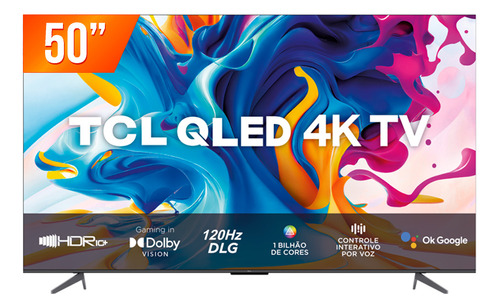 Smart Tv Qled 50  Google Tv Ultra Hd 4k Tcl 50c645 Hdr10+