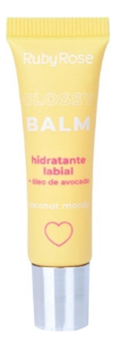 Hidratante Labial Glossy Balm Ruby Rose Hidrata Alto Brilho Cor Coco