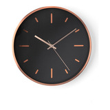 Reloj De Pared Minimalista Negro Y Bronce Moderno Landmark