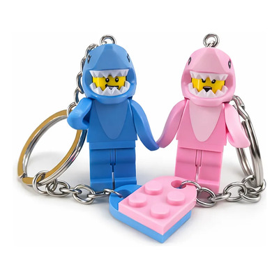 Pack 2pz Llaveros Para Parejas Corazón Figuras De Tiburón | Envío gratis