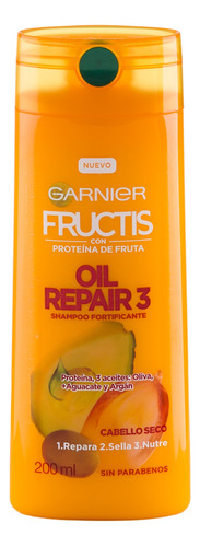 Repuesto Shampoo Garnier Fructis Reparación De Aceite En Botella De 200ml Por 1 Unidad