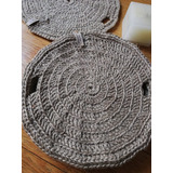 Plato De Sitio, Individual O Salvamantel De  Yute - Crochet 