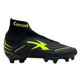 Tenis Futbol Tachones Concordngr/neón 100% Piel Licra S178gn