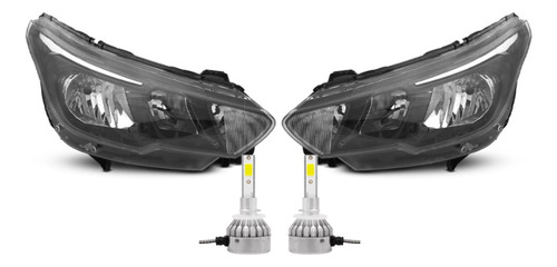 Juego Optica Fiat Cronos Argo 2017 2018 2019 2020 + Cree Led