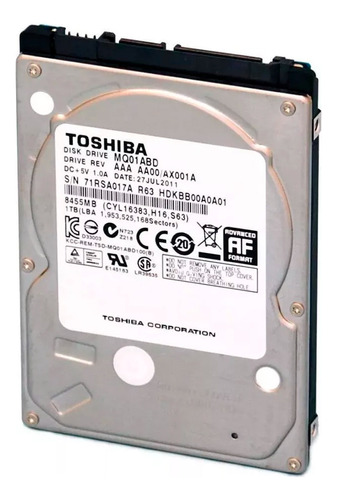 Hd Disco Rígido Interno Notebook Toshiba Sata Ii 1 Tb Tera 