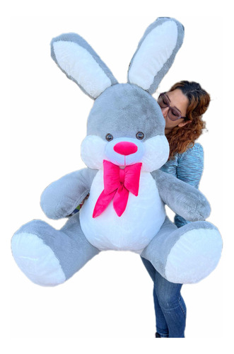 Conejo De Peluche Grande 1 Metro Perfumado +moño Y 3 Globos