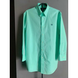 Camisa Ralph Lauren Talla 17 32/33 X L Color Pistache Hombre