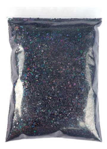 5 Bolsa Holográfica Lentejuelas Brillo De Uñas Negro