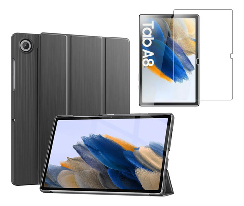 Funda Plegable Porta Lapiz Para Samsung Tab A8 10.5 + Vidrio