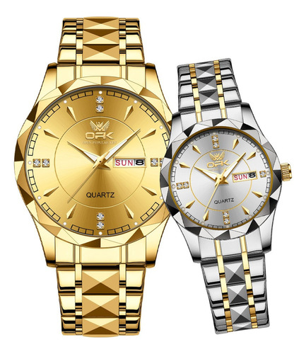 Duo Pareja Relojes Caballero Mujer Dama Cuarzo Moda Opk 8151