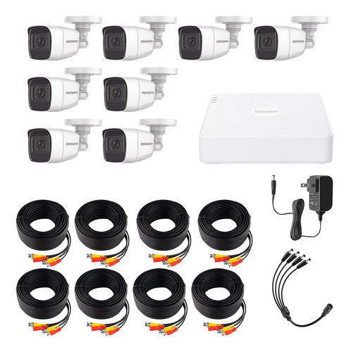 Epcom Kit 8 Camaras De Seguridad 2mp Audio metalicas Cctv