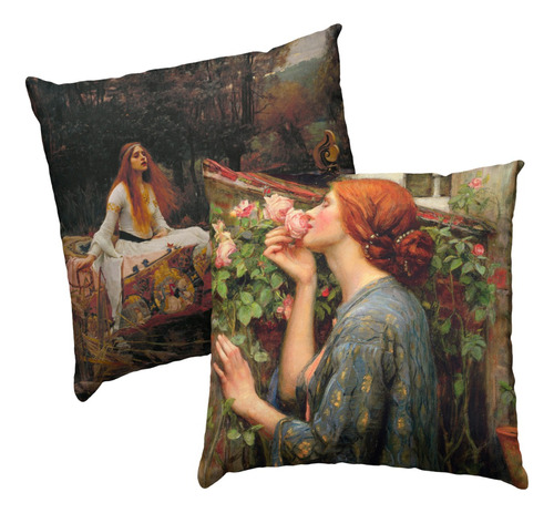 John William Waterhouse, 2 Fundas Decorativas Cojines Sala 