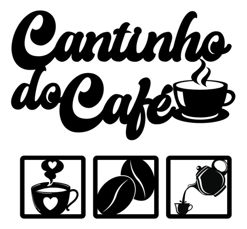 Placa Decorativa Cozinha Cantinho Do Café + Quadros Parede