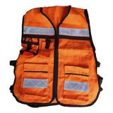 Chaleco Brigadista Reflejante Seguridad Industrial Cn Bolsas