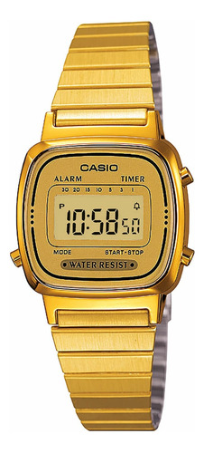 Casio Reloj De Cuarzo Para Mujer La670wga-9 Dorado De Acero 