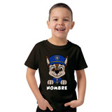 Remera Niño Chase Paw Patrol Con Nombre Patrulla Canina