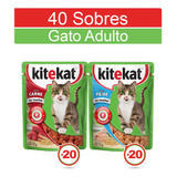 Kitekat Alimento Húmedo Gato Carne Y Pescado X 40 Sobres