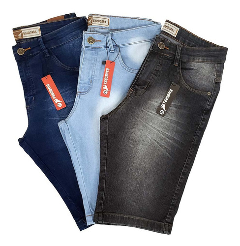 Kit 3 Bermudas Jeans Masculinas | Preço De Fábrica | Premium