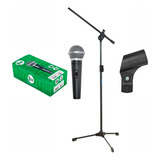 Microfone Profissional C/ Cabo + Pedestal P/ Microfone Ask