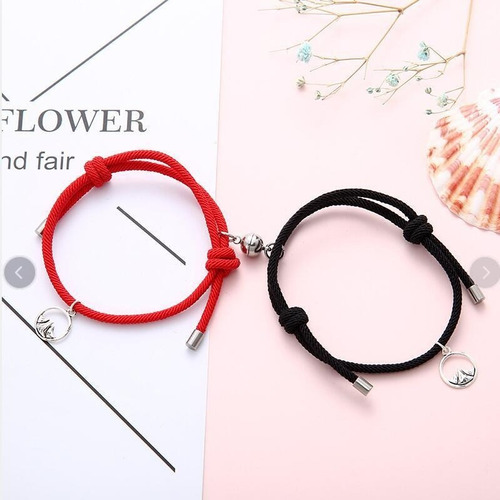 Pulsera De Pareja Con Imán Hilo Rojo Regalo Amor Ying Yang 