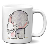 Caneca Coelho Elefante Bebê Presente Infantil Criativo