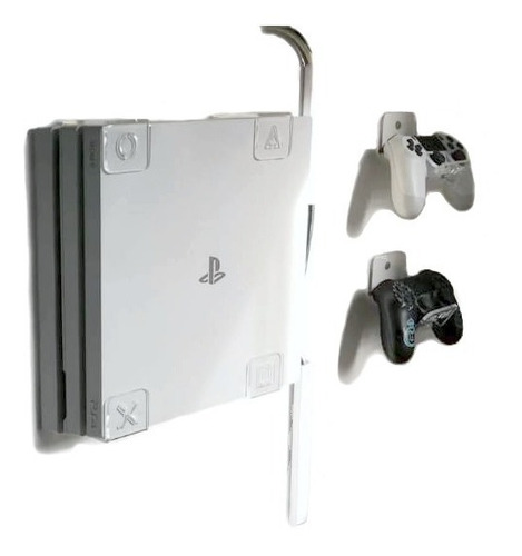 Soporte Base Pared Acrilico Ps4 Pro+2soportes De Control