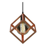 Colgante Jaula 1 Luz Cubo Cobre Vintage Apto Led 1007 Sf