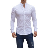 Camisa Cuello Mao White John Leopard Slim Fit Envío Gratis